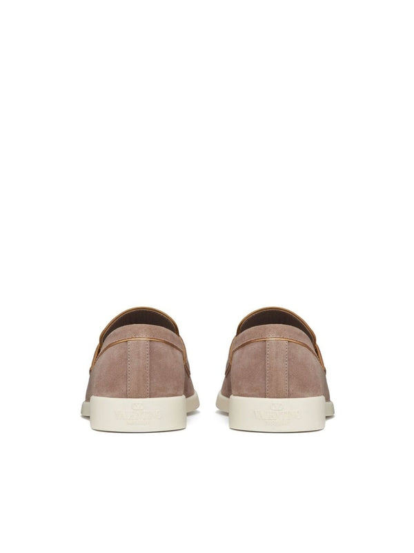 V Logo Leather Loafer