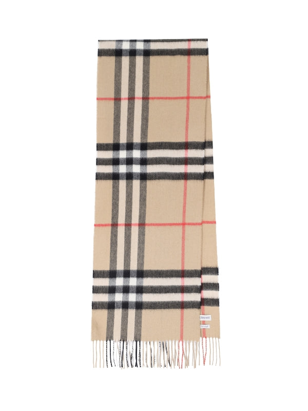 Check Cashmere Fringe Muffler