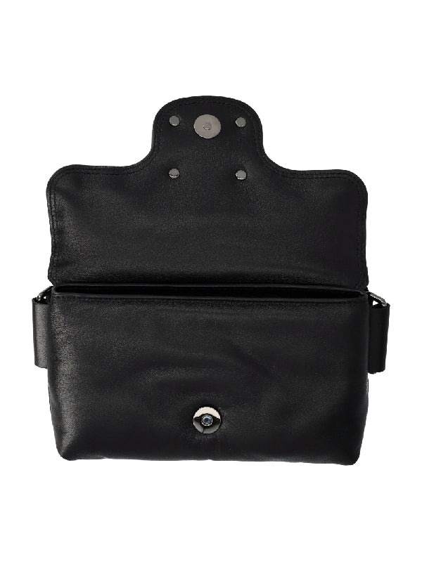 V Logo Leather Crossbody Bag