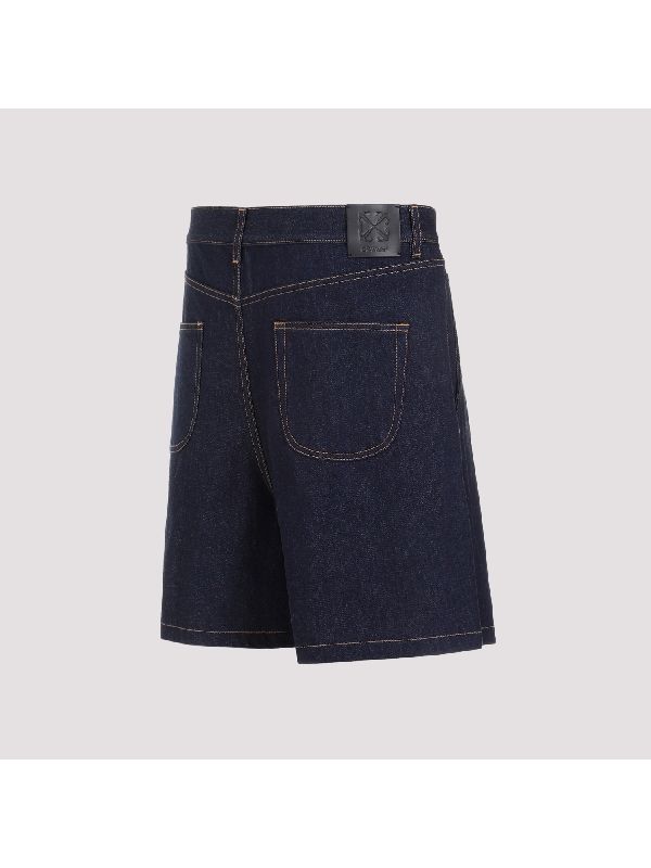 90s Logo Embroidered Denim Bermuda Shorts