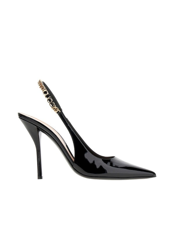 Signoria Logo Leather
  Slingback Heel