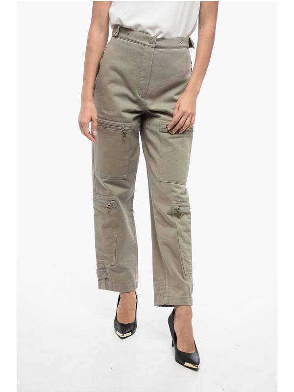 Zipper Detail Cotton Cargo Pants