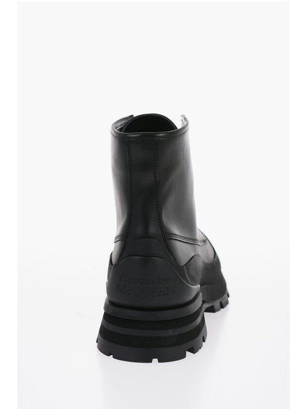 Alexander Mcqueen Black Lace-Up Boots