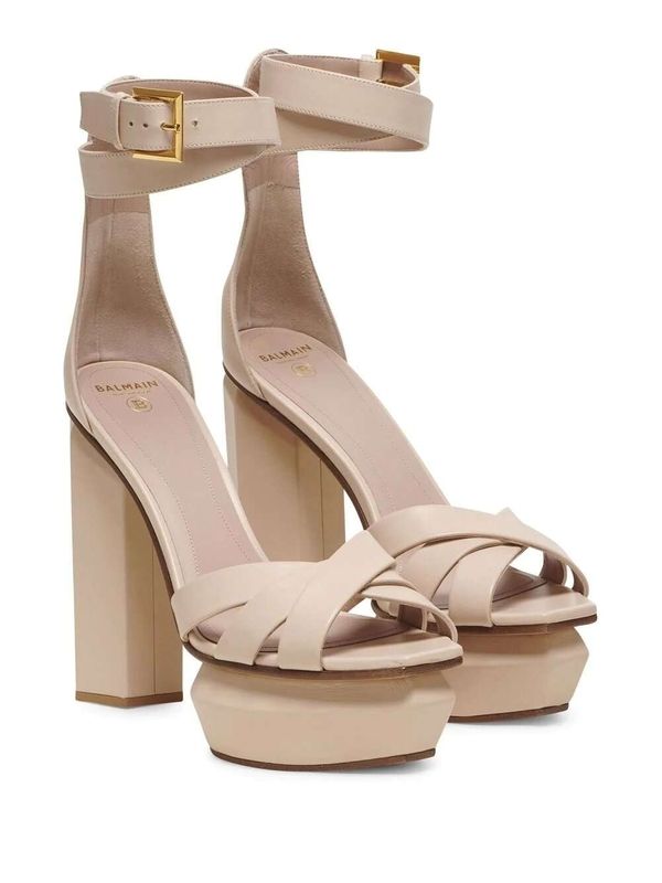 Ava Platform Leather Sandal Heels