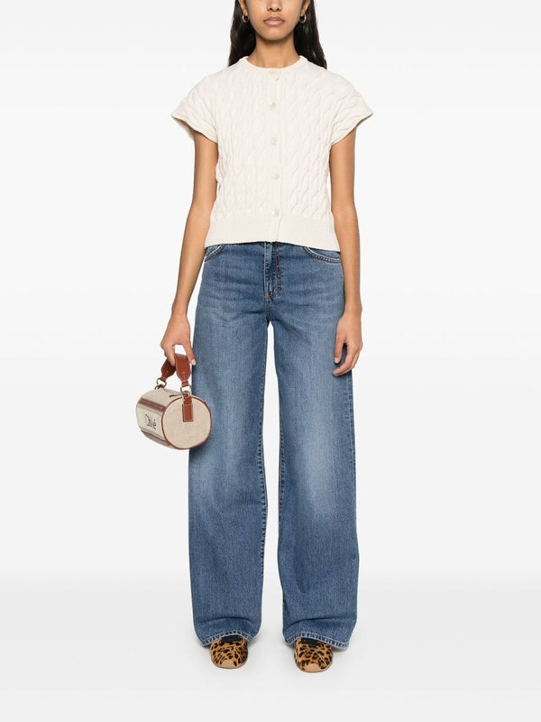 Sarah Back Logo Patch Denim
  Pants