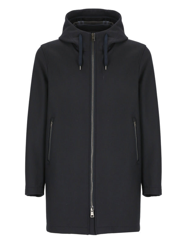 Wool Nylon Hood Coat