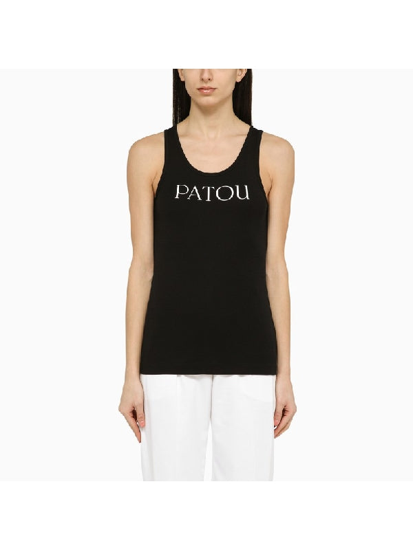Logo Cotton Sleeveless Top
