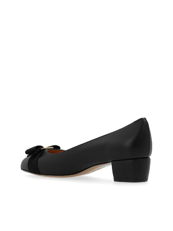 Bara Bow Leather Pumps Heel