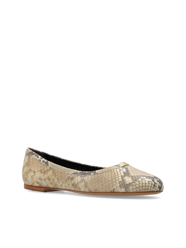 Marcie Animal Effect Leather Flat Shoes