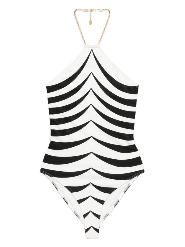 Gold Metal Chain Stripe Swimsuit