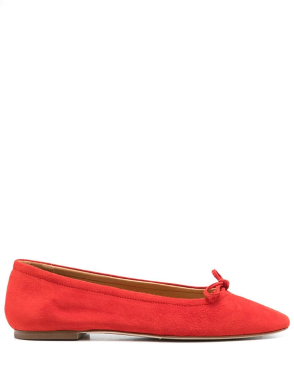 Bow Detail Suede Flat Shoes