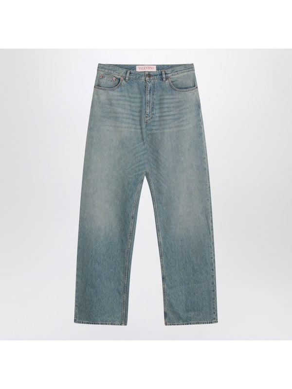 Washed Denim Pants