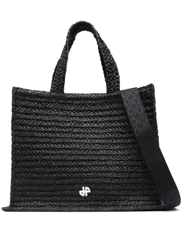 JP Logo Embroidery Raffia Tote Bag