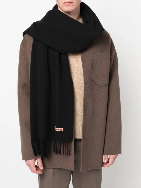 Acne Studios Black Wool Mufflers