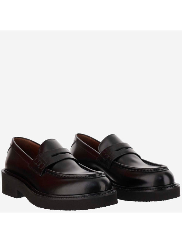 V Logo Calfskin Loafers