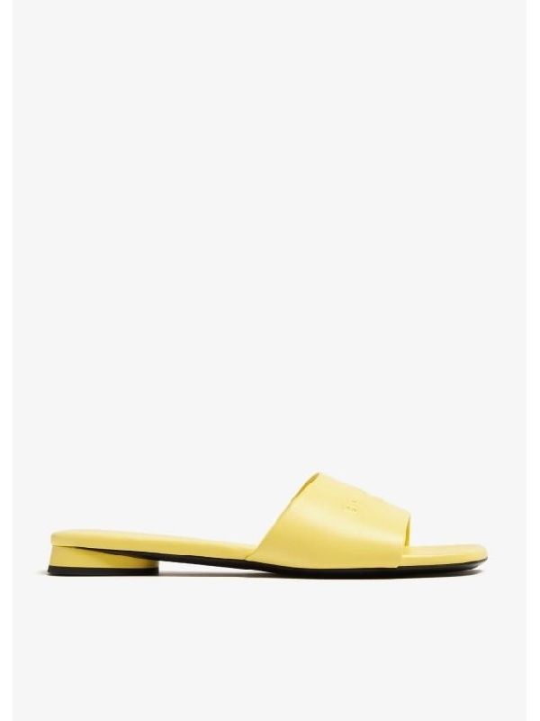 Duty Free Embossed Logo Flat Sandals