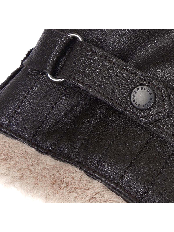 Black Shearling Leather Gloves