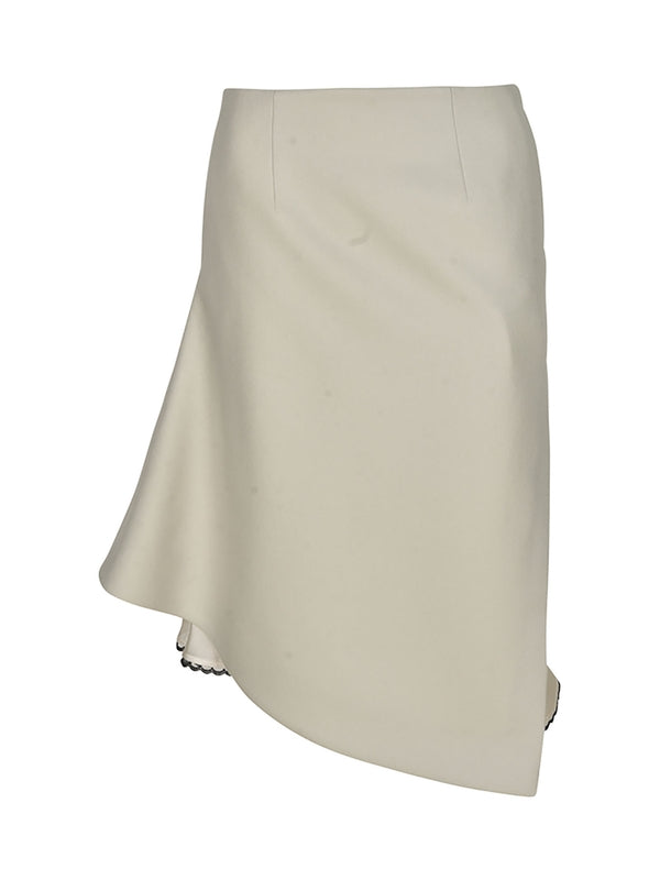 Asymmetric Layered Wool Skirt