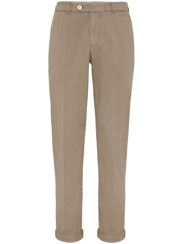 Cotton Blend Tailored Pants