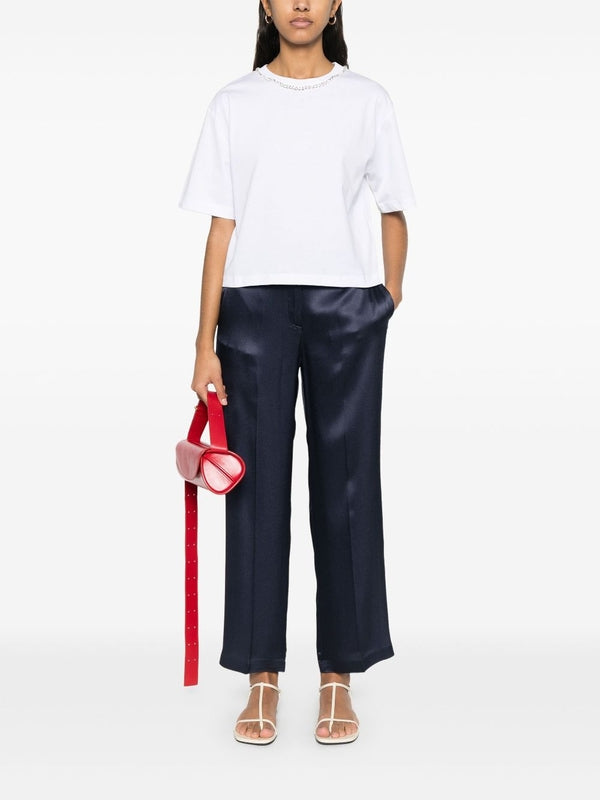 Crystal Embellished Cotton
  Short Sleeve T-Shirt