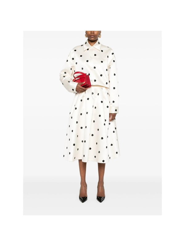 Polka-Dot Flared Skirt