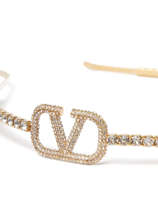 V Crystal Logo Hair Band