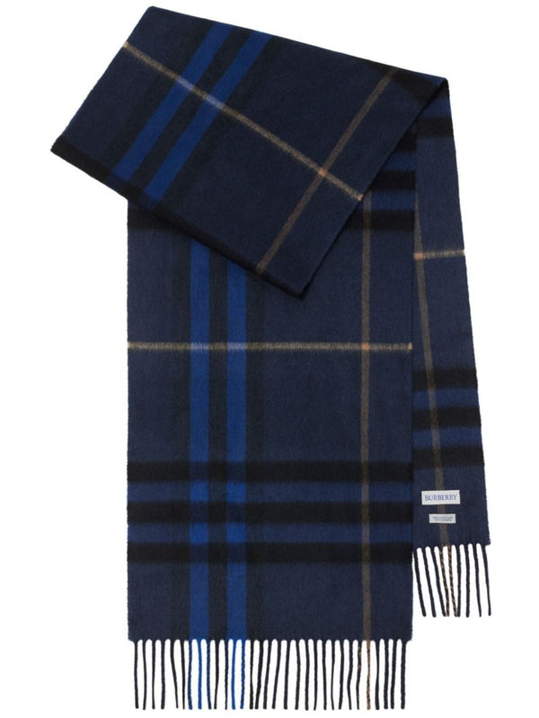 Check Fringe Cashmere Scarf