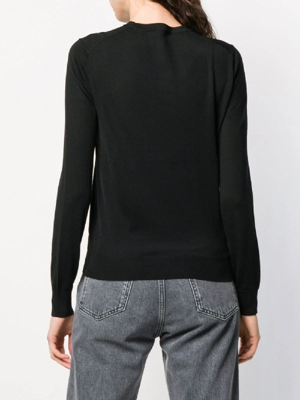 Crew Neck Wool Long Sleeve Knit