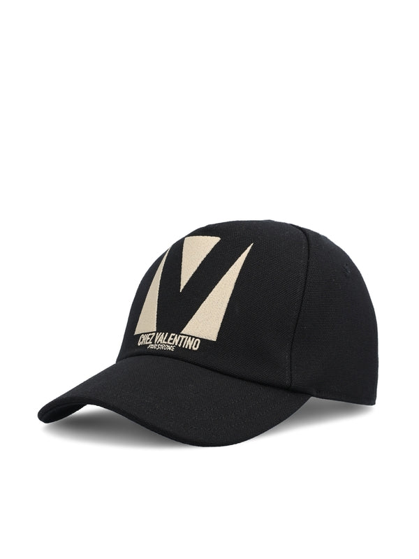 V Logo Cotton Baseball Cap