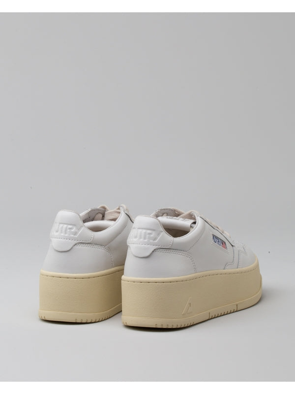 PLATFORM LOW WOM LEAT WHT Low Top Sneakers