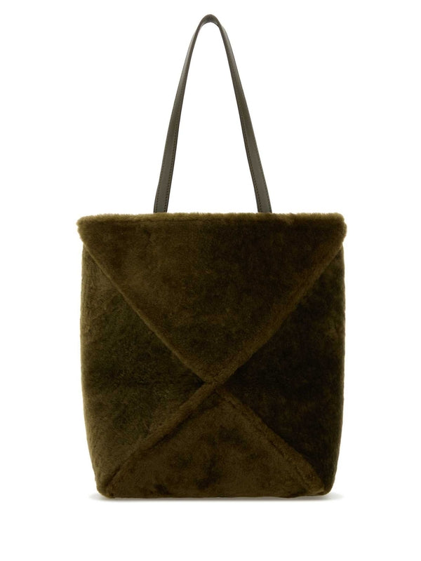 Puzzle Shearling Detail Tote Bag