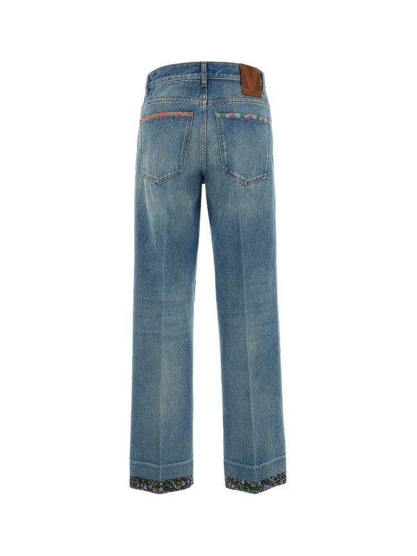 Back Logo Patch Denim Pants