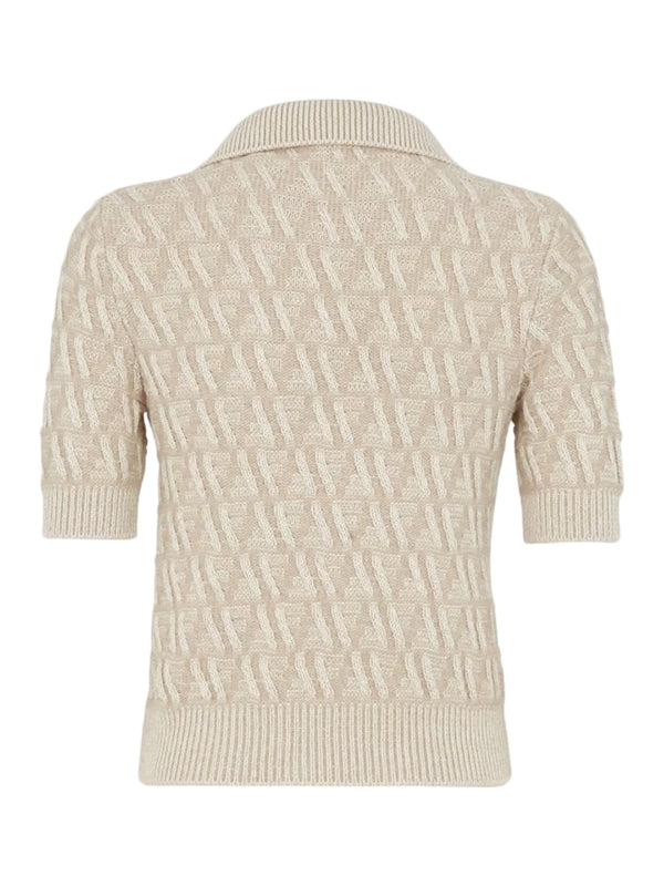 FF Jacquard Wool Cashmere Polo
  Shirt