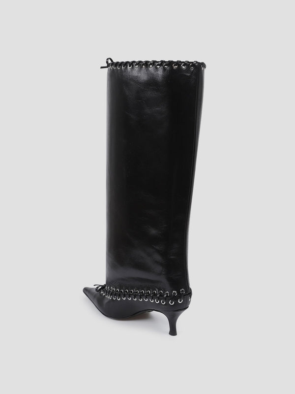 All-In Black Middle Boots
