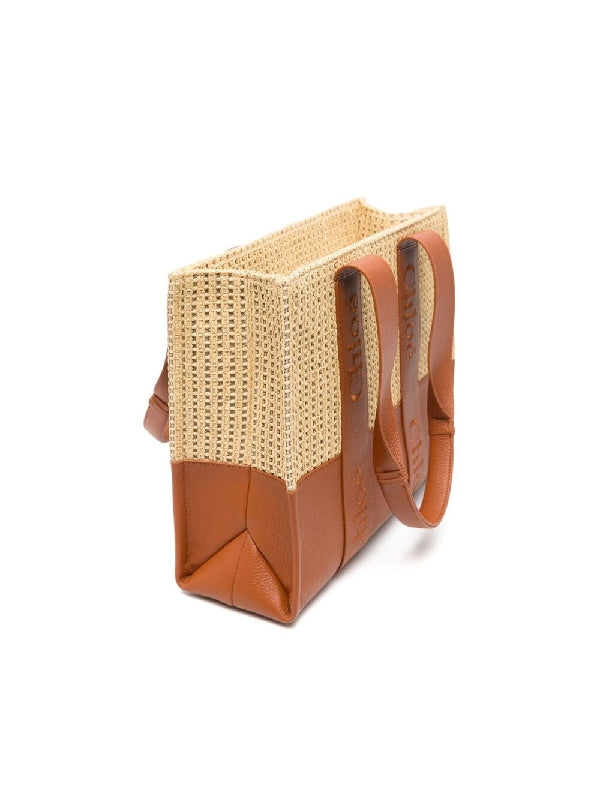 Woody Raffia Tote Bag