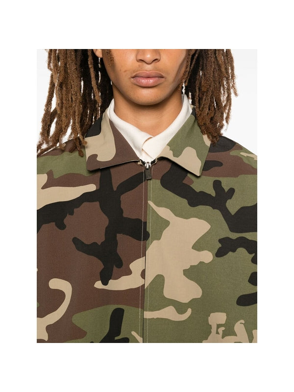 Essentials Camouflage Nylon Trench Jacket