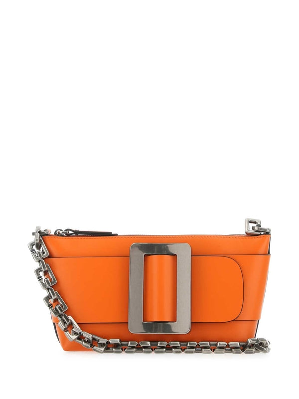 Buckle Detail Chain Shoulder Bag