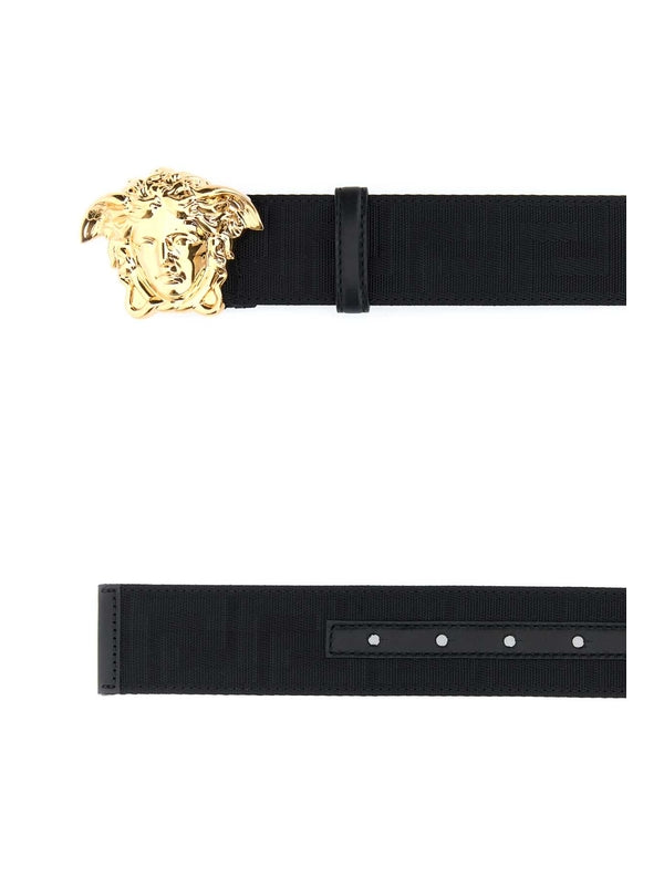 Versace Black Leather Belts
