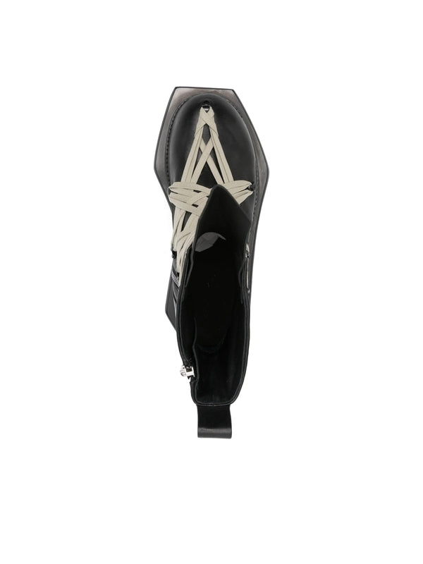 Rick Owens Black Lace-Up Boots