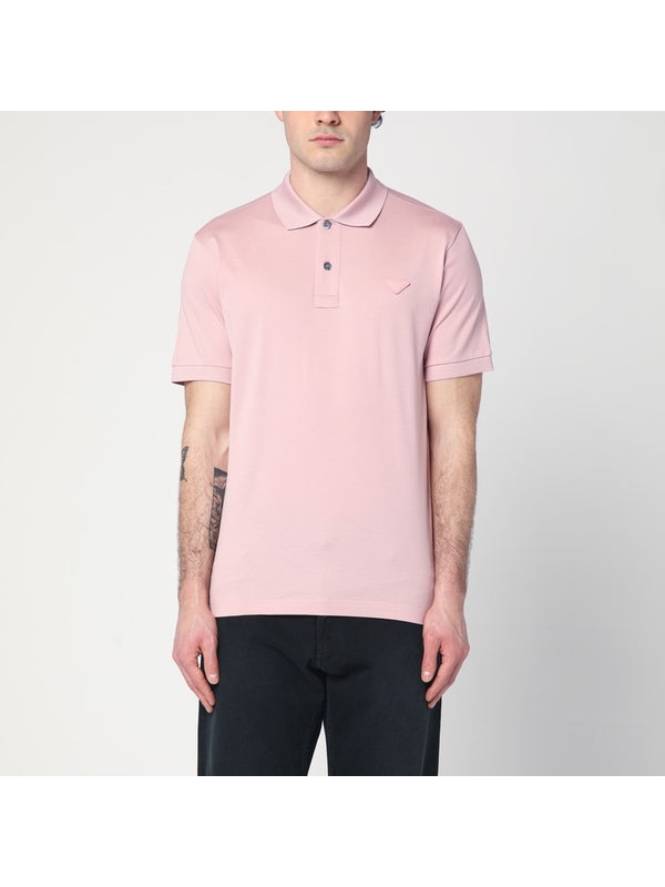 Triangle Logo Cotton Polo Shirt