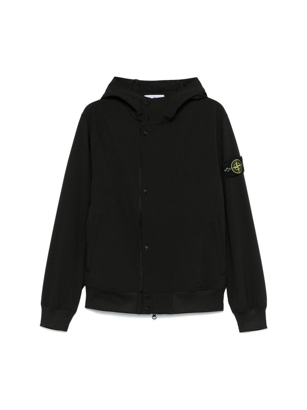 アップリケ パッチ ボタンアップ
フード付きジャケット