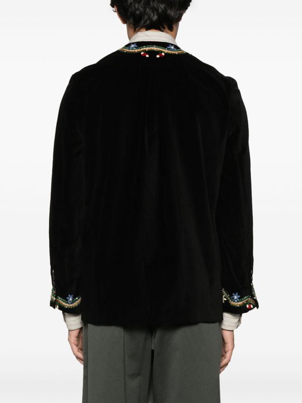 Flower Embroidered Cotton Jacket