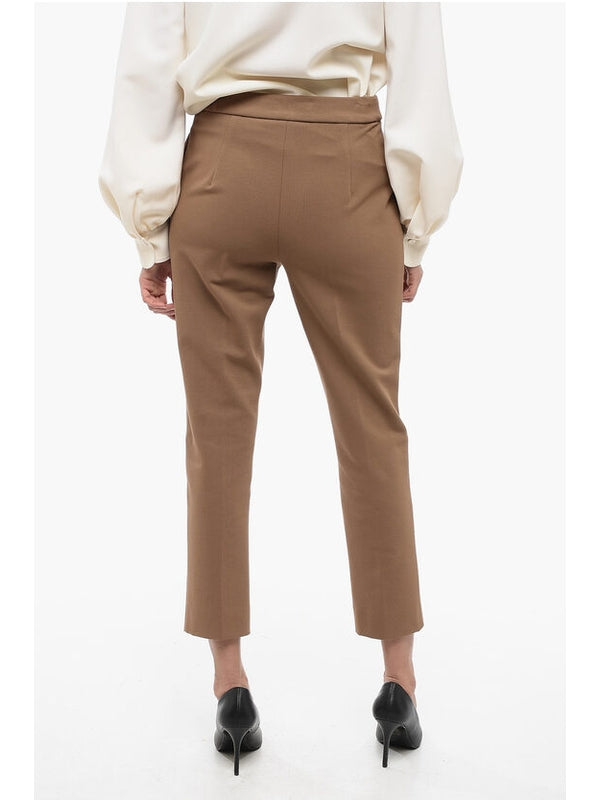 Brown Cropped Tailored Pants