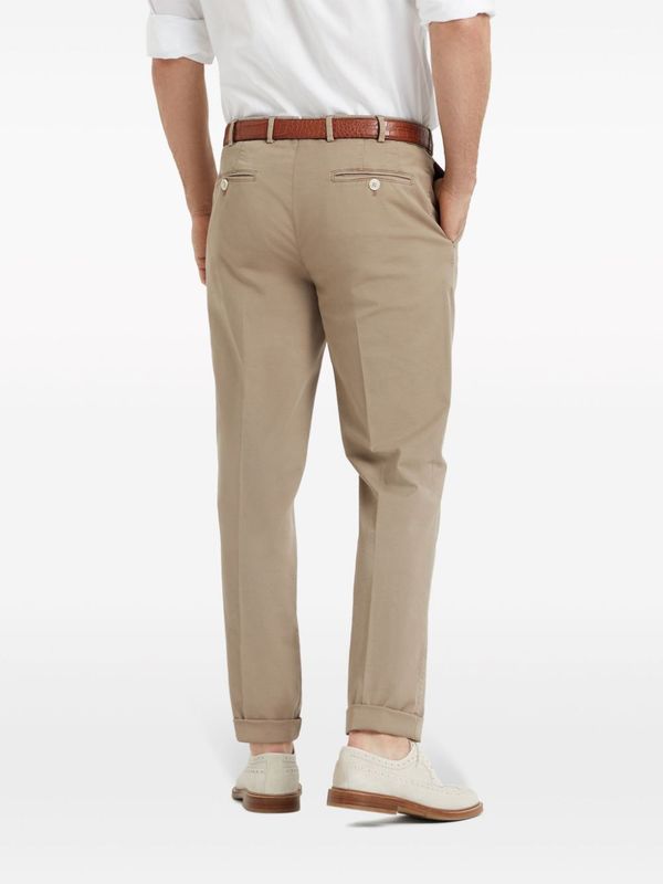 Cotton Blend Tailored Pants