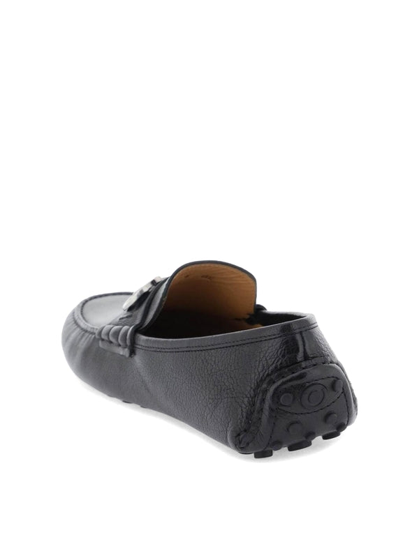 Gancini Ornament Leather Driving Shoes