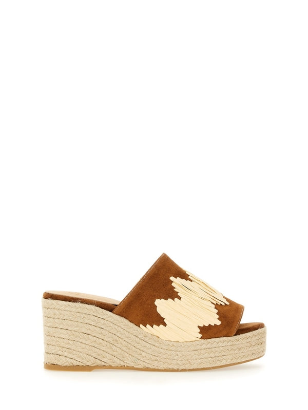 Castañer Brown Beige Wedge Sandals