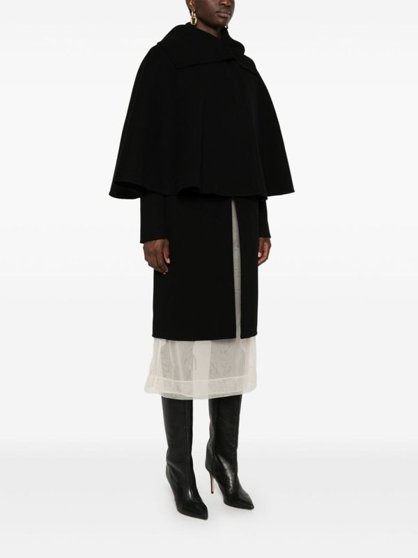 Wool Cashmere Cape Coat