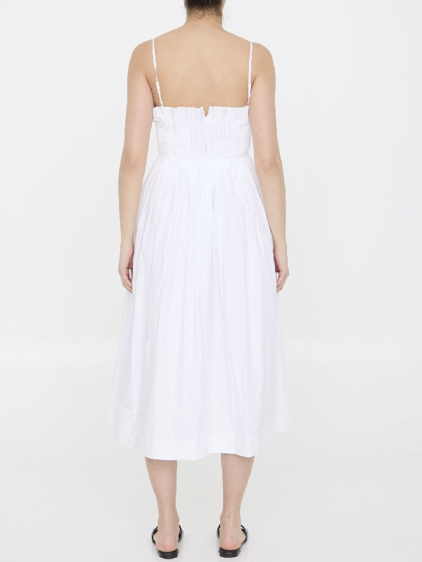 White Poplin Flounce Dress