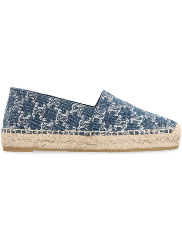 Triomphe Pattern Denim Espadrilles