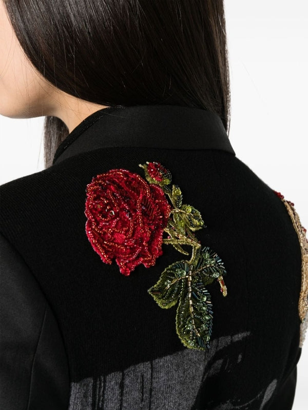 Beaded Embroidered Wool Silk Single Jacket